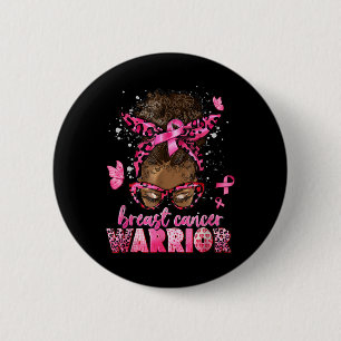 Breast Cancer Awareness Warrior Zwart Vrouwen Mela Ronde Button 5,7 Cm