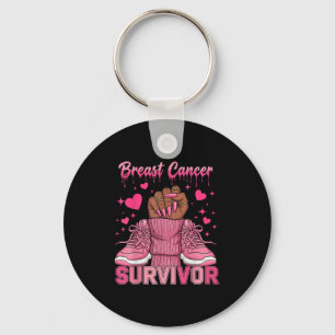 Breast Cancer Awareness Warrior Zwart Vrouwen Mela Sleutelhanger