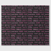 Breast Cancer Awareness Word Pattern Cadeaupapier (Vlak)
