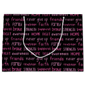 Breast Cancer Awareness Word Pattern Groot Cadeauzakje (Voorkant)