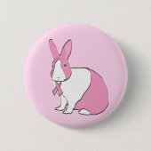 BREAST CANCER BEWUSTMAKING BUNNY RONDE BUTTON 5,7 CM (Voorkant)