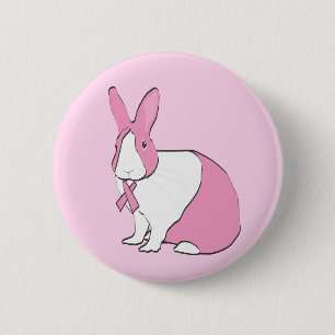 BREAST CANCER BEWUSTMAKING BUNNY RONDE BUTTON 5,7 CM