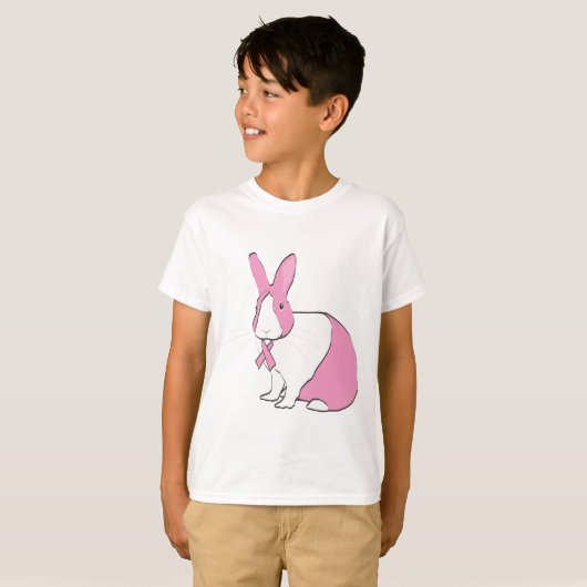 BREAST CANCER BEWUSTMAKING BUNNY T-SHIRT (Voorkant volledig)