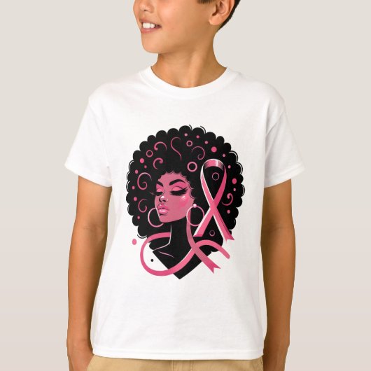 Breast Cancer Black African American Women Support T-shirt (Voorkant)