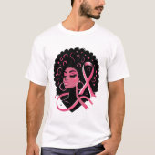 Breast Cancer Black African American Women Support T-shirt (Voorkant)