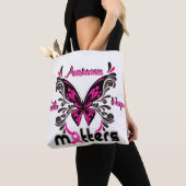 Breast Cancer Butterfly 7 Faith Awareness Hope Tote Bag (Dichtbij)