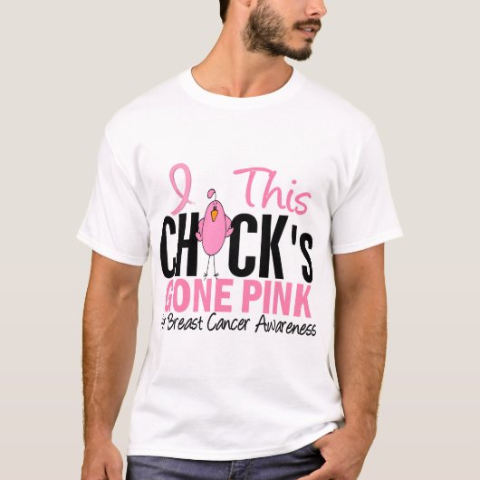BREAST CANCER Chick Gone Pink T-shirt (Voorkant)
