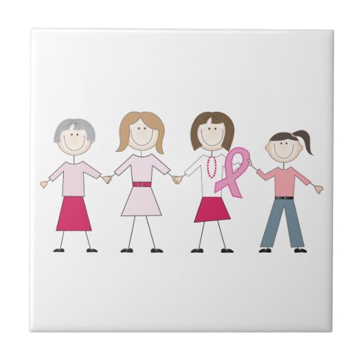 Breast Cancer-dames Tegeltje (Voorkant)