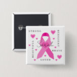 Breast Cancer Empowerment Button<br><div class="desc">Ik heb dit ontwerp gemaakt ter ere van een speciale vriend van mij. Deze empoweratieknoppen zouden een groot geschenk zijn voor degenen die borstkanker doormaken of voor degenen die van hen houden en hen steunen. Overeenkomend collectie beschikbaar!</div>