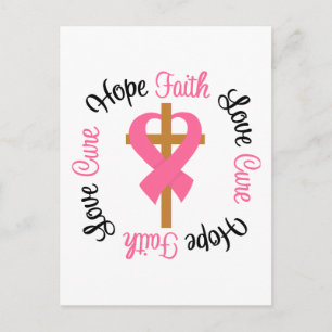 Breast Cancer Faith Hope Love Cross Briefkaart