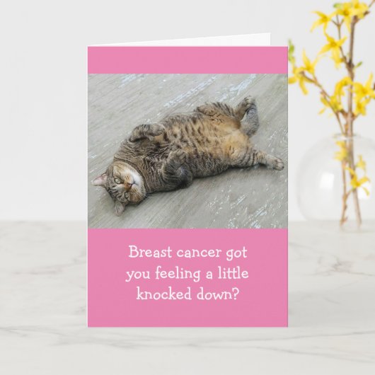 Breast Cancer Fight Like A Tiger Support  Kaart (Gele Bloem)