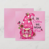 Breast Cancer Gnome Wenskaart Notitiekaartje (Voorkant / Achterkant)
