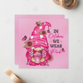 Breast Cancer Gnome Wenskaart Notitiekaartje (Voorkant / Achterkant in situ)