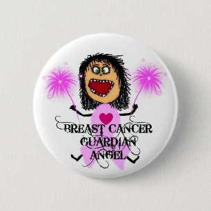 Breast Cancer Guardian Angel Ronde Button 5,7 Cm
