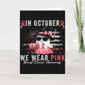 Breast Cancer Halloween In October We Wear Nk Us F Kaart (Voorkant)