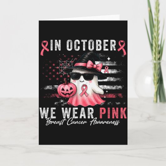 Breast Cancer Halloween In October We Wear Nk Us F Kaart (Voorkant)