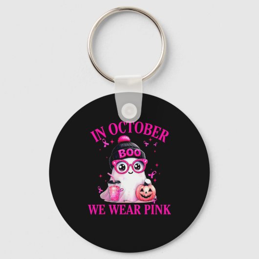 Breast Cancer Halloween Women In October We Wear N Sleutelhanger (Voorkant)