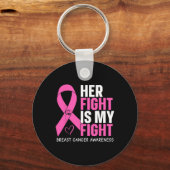 Breast Cancer Her Fight Is My Fight Breast Cancer Sleutelhanger (Voorkant)
