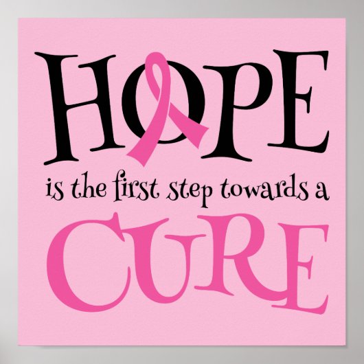 Breast Cancer Hope Cure Support Poster (Voorkant)