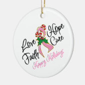 Breast Cancer Hope Prettige feestdagen Keramisch Ornament (Links)