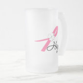 Breast Cancer Hope Ribbon Matglas Bierpul (Voorkant rechts)