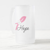 Breast Cancer Hope Ribbon Matglas Bierpul (Voorkant links)