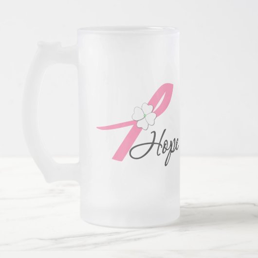 Breast Cancer Hope Ribbon Matglas Bierpul (Links)