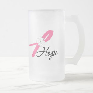 Breast Cancer Hope Ribbon Matglas Bierpul