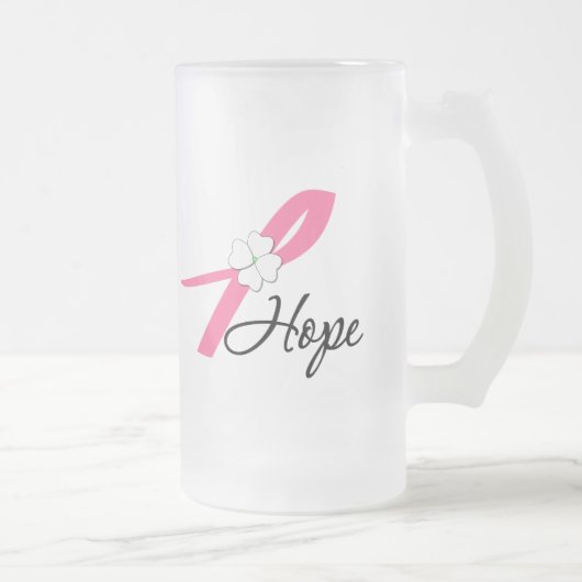 Breast Cancer Hope Ribbon Matglas Bierpul (Rechts)