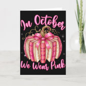 Breast Cancer In October We Wear Nk Book Pumpkin Kaart (Voorkant)