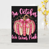 Breast Cancer In October We Wear Nk Book Pumpkin  Kaart (Gele Bloem)