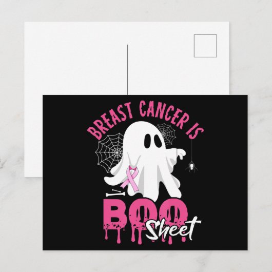Breast Cancer Is Boo Sheet Halloween Breast Cancer Briefkaart (Voorkant / Achterkant)