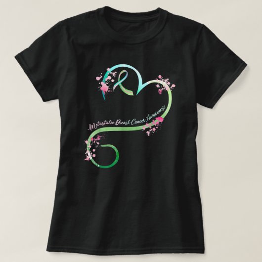 Breast Cancer Metastatic Breast Cancer Awareness H T-shirt (Design voorkant)