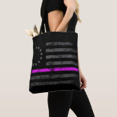 BREAST CANCER Pink Line  Betsy Ross Flag Tote Bag (Dichtbij)