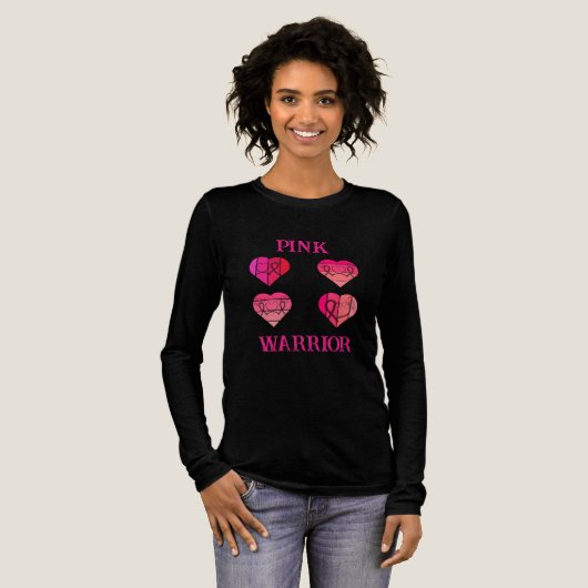 Breast cancer pink warrior Tri-Blend shirt (Voorkant)