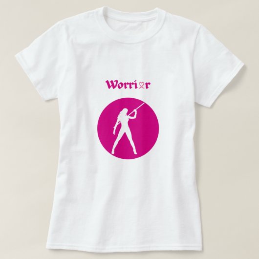 Breast Cancer Pink Warrior Woman T-Shirt (Design voorkant)