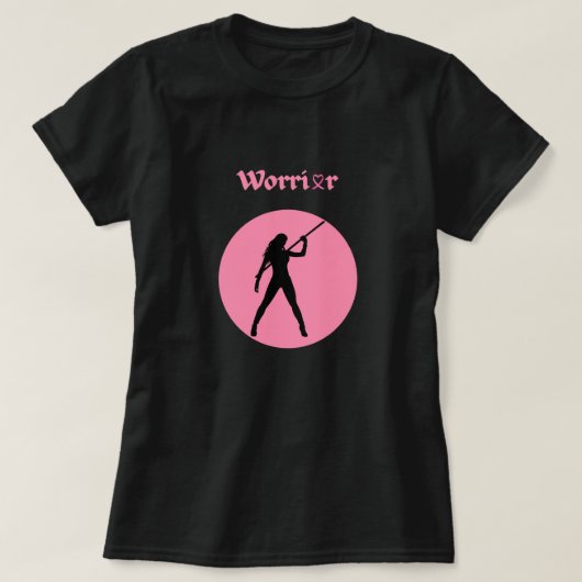Breast Cancer Pink Warrior Woman T-Shirt (Design voorkant)