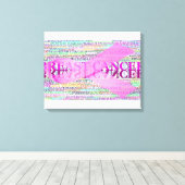 Breast Cancer Ribbon Art Canvas Afdruk (Insitu (Houten vloer))