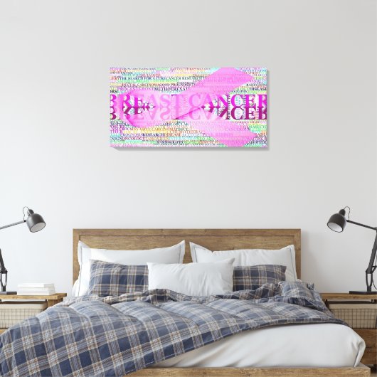 Breast Cancer Ribbon Art Canvas Afdruk (Insitu (Slaapkamer))