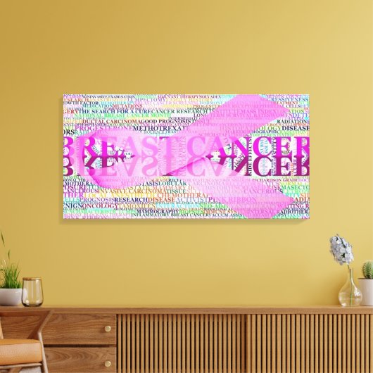 Breast Cancer Ribbon Art Canvas Afdruk (Insitu (Woonkamer))