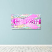 Breast Cancer Ribbon Art Canvas Afdruk (Insitu (Houten vloer))