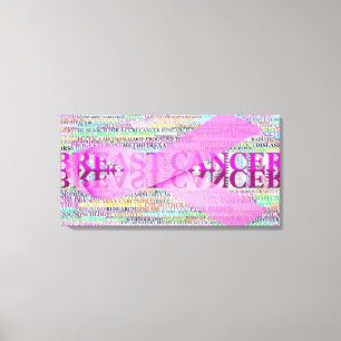 Breast Cancer Ribbon Art Canvas Afdruk