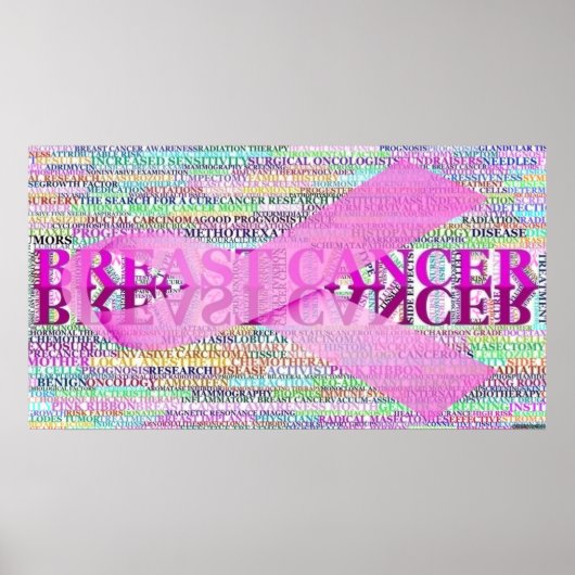 Breast Cancer Ribbon Art Poster (Voorkant)