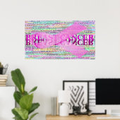 Breast Cancer Ribbon Art Poster (Thuiskantoor)