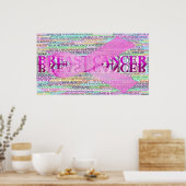 Breast Cancer Ribbon Art Poster (Keuken)