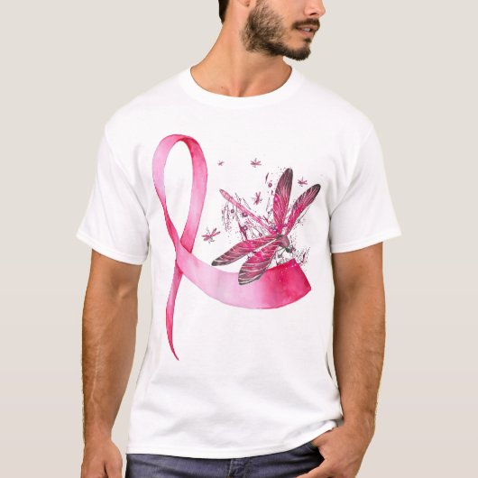 Breast Cancer Ribbon Pink Draairy T-shirt (Voorkant)