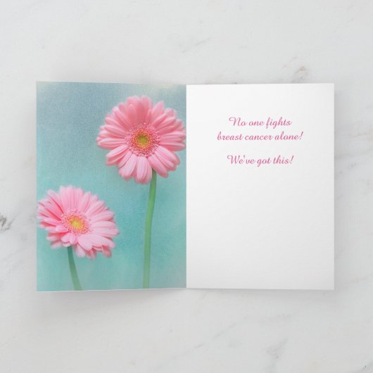 Breast Cancer roze Daisy Support Kaart (Binnen)