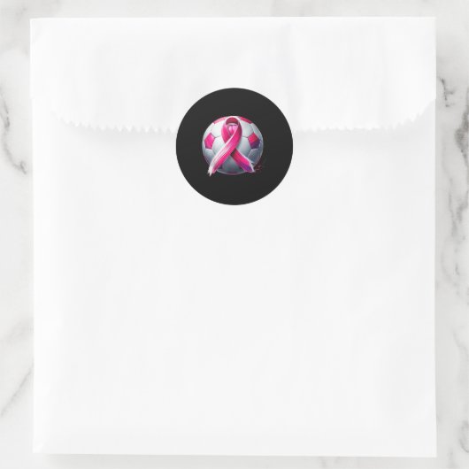 Breast Cancer Soccer Ball Nk Ribbon Kick For A  Ronde Sticker (Tas)