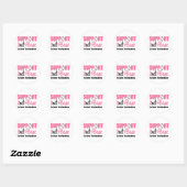 Breast Cancer Support 2e basis Ronde Sticker (Vel)