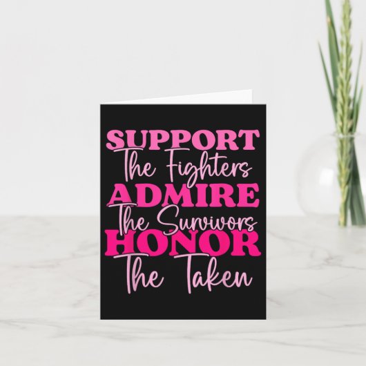 Breast Cancer Support Admire Honor Breast Cancer A Kaart (Voorkant)